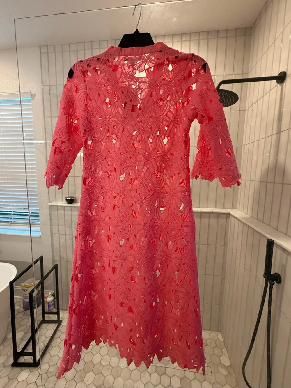 ANTONIO MELANI Hot Pink Crochet V-Neck Swim Coverup - Picture 6 of 6